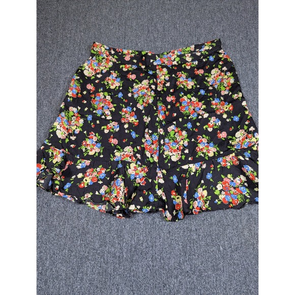 Boden Dresses & Skirts - Boden R0285 Black Floral Ruffle Hem Mini Skirt Womens US 8